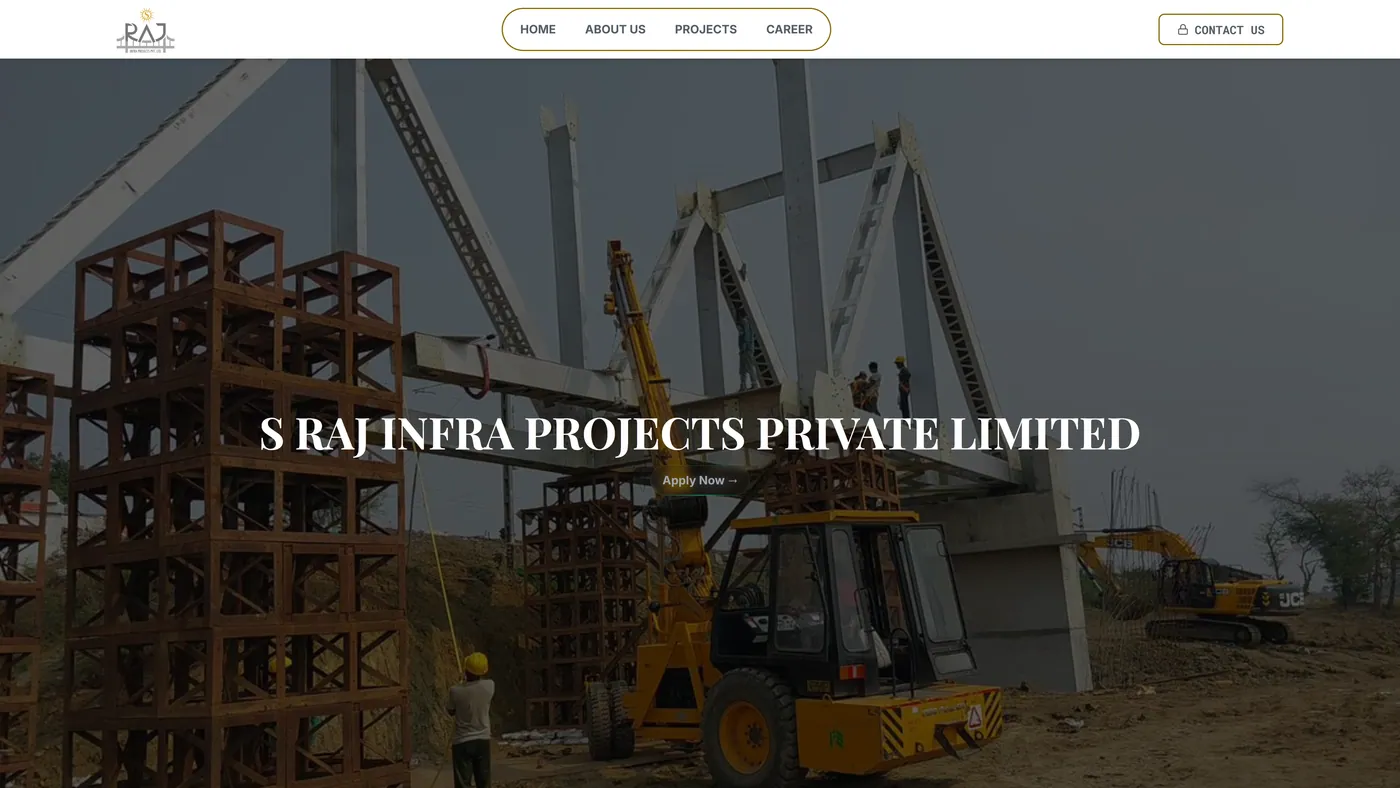 S Raj Infra Projects enterprise SaaS platform built by Rahul Choudhary